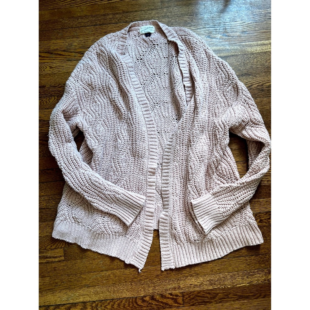 Universal Thread Light Pink Open Knit Cardigan Sweater Womens Medium